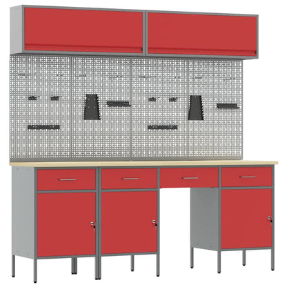 Work Cabinet Set with Drawer with Storage Manual 10 pcs Red