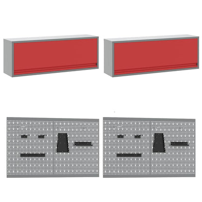 Work Cabinet Set with Drawer with Storage Manual 10 pcs Red