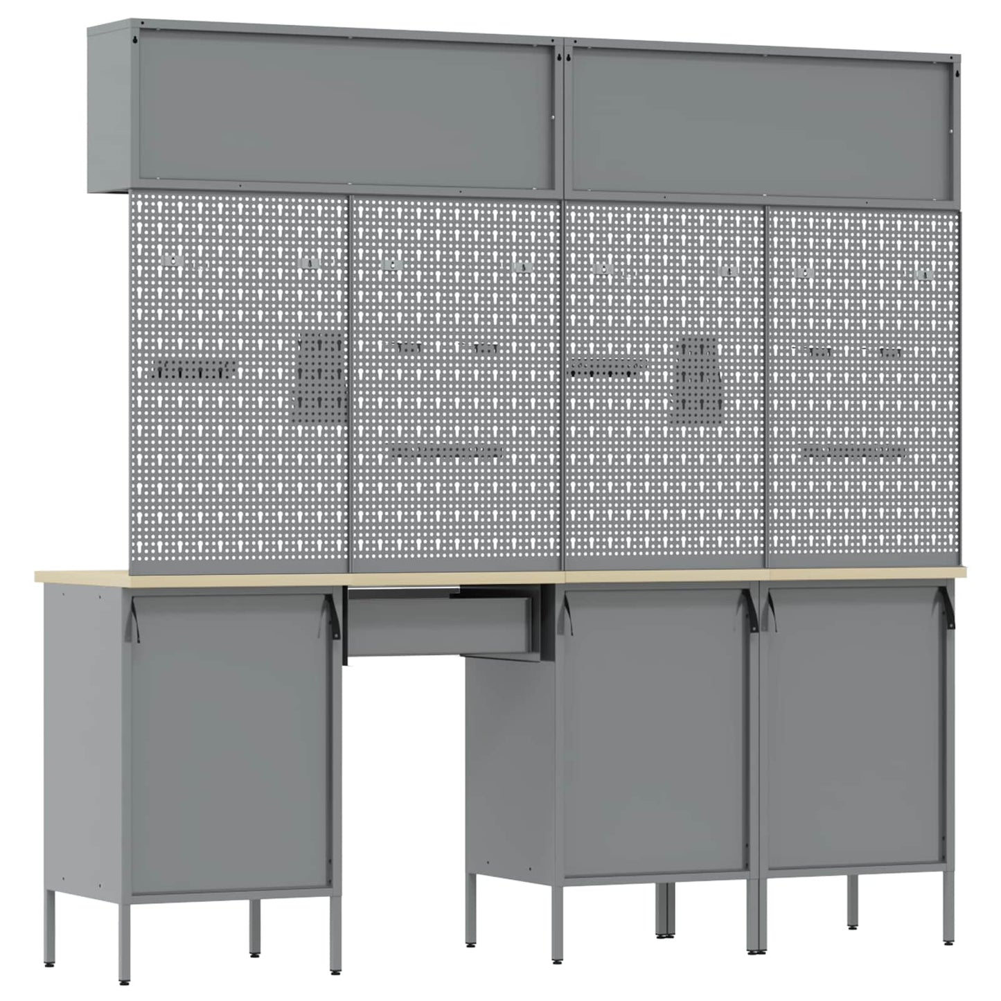 Work Cabinet Set with Drawer with Storage Manual 10 pcs Black