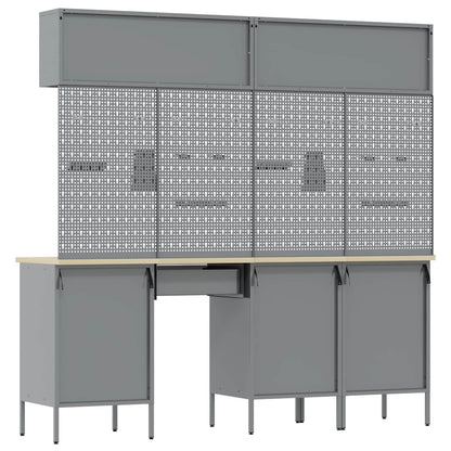 Work Cabinet Set with Drawer with Storage Manual 10 pcs Black