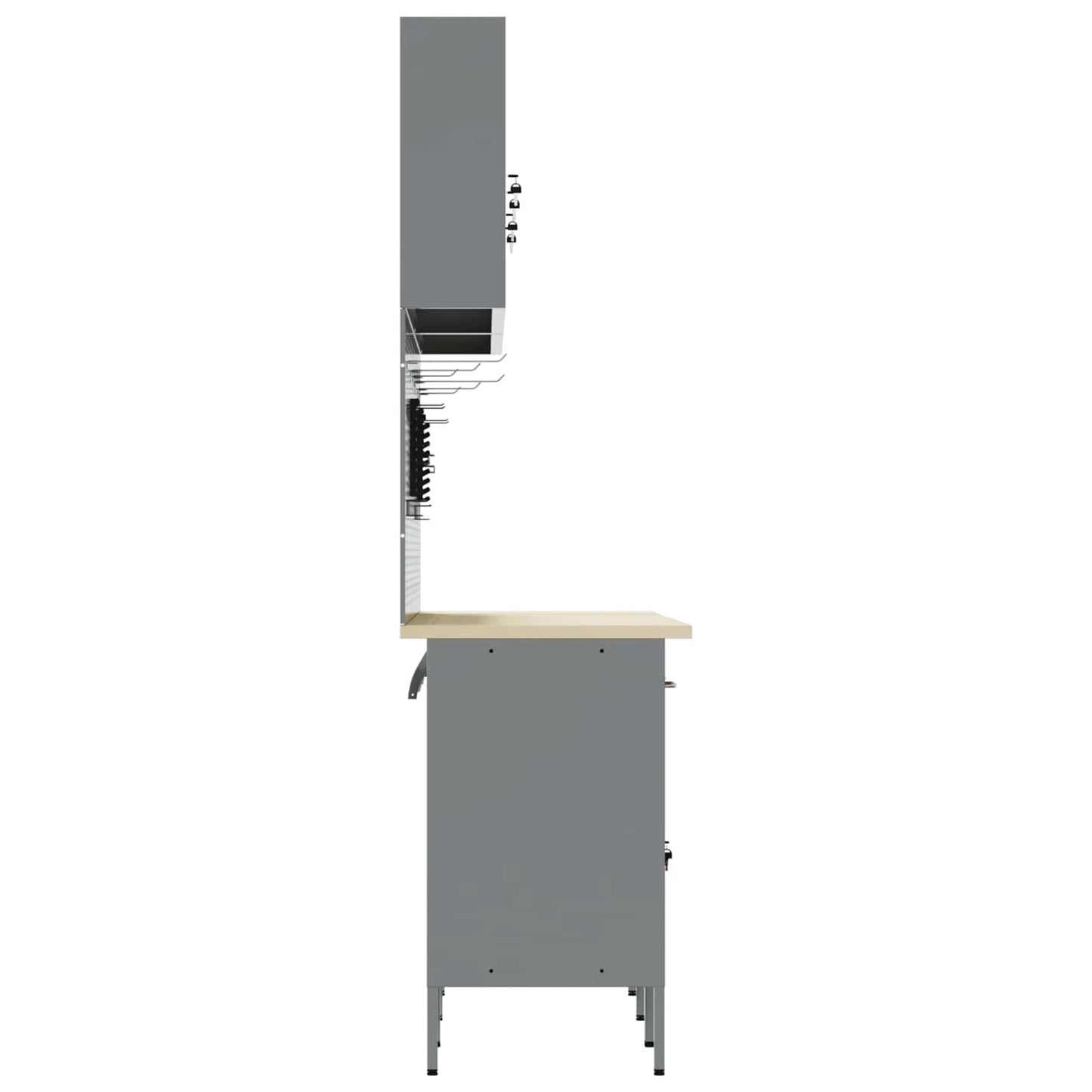 Work Cabinet Set with Drawer with Storage Manual 10 pcs Black