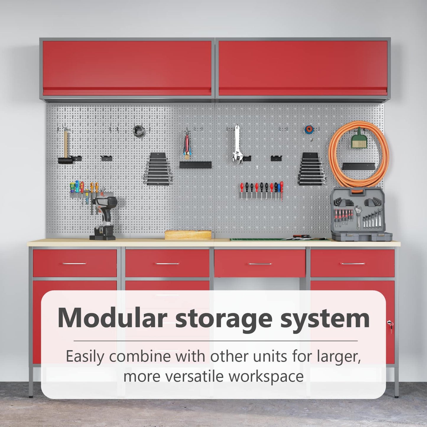 Work Cabinet Set with Drawer with Storage Manual 10 pcs Red