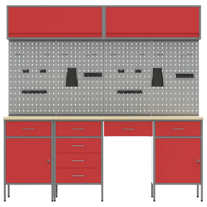Work Cabinet Set with Drawer with Storage Manual 10 pcs Red