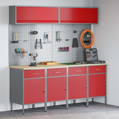 Work Cabinet Set with Drawer with Storage Manual 10 pcs Red
