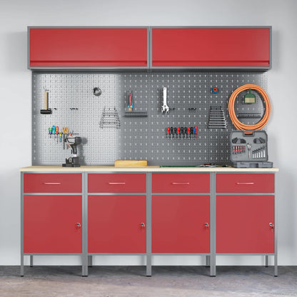 Work Cabinet Set with Drawer with Storage Manual 10 pcs Red
