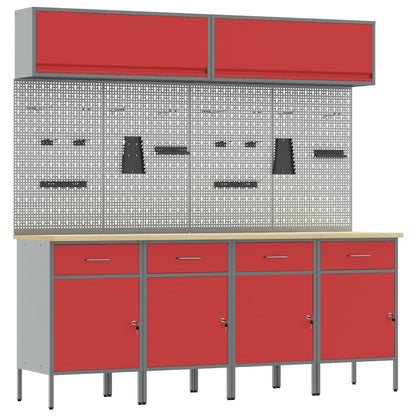 Work Cabinet Set with Drawer with Storage Manual 10 pcs Red