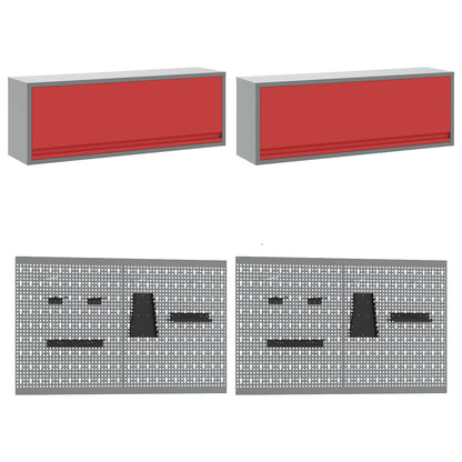 Work Cabinet Set with Drawer with Storage Manual 10 pcs Red