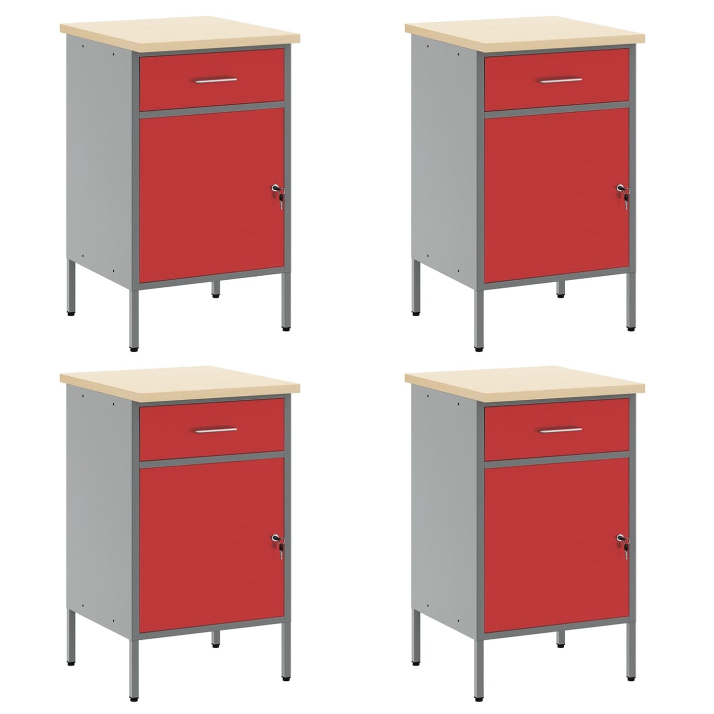 Work Cabinet Set with Drawer with Storage Manual 10 pcs Red