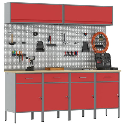 Work Cabinet Set with Drawer with Storage Manual 10 pcs Red