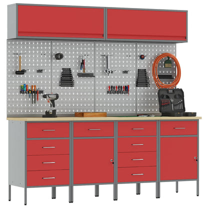 Work Cabinet Set with Drawer with Storage Manual 10 pcs Red