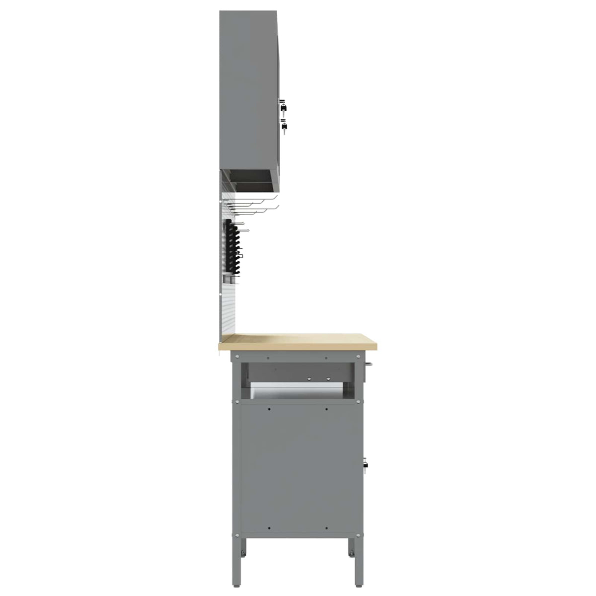 Work Bench Set 8 pcs Black and Grey Powder-Coated Steel