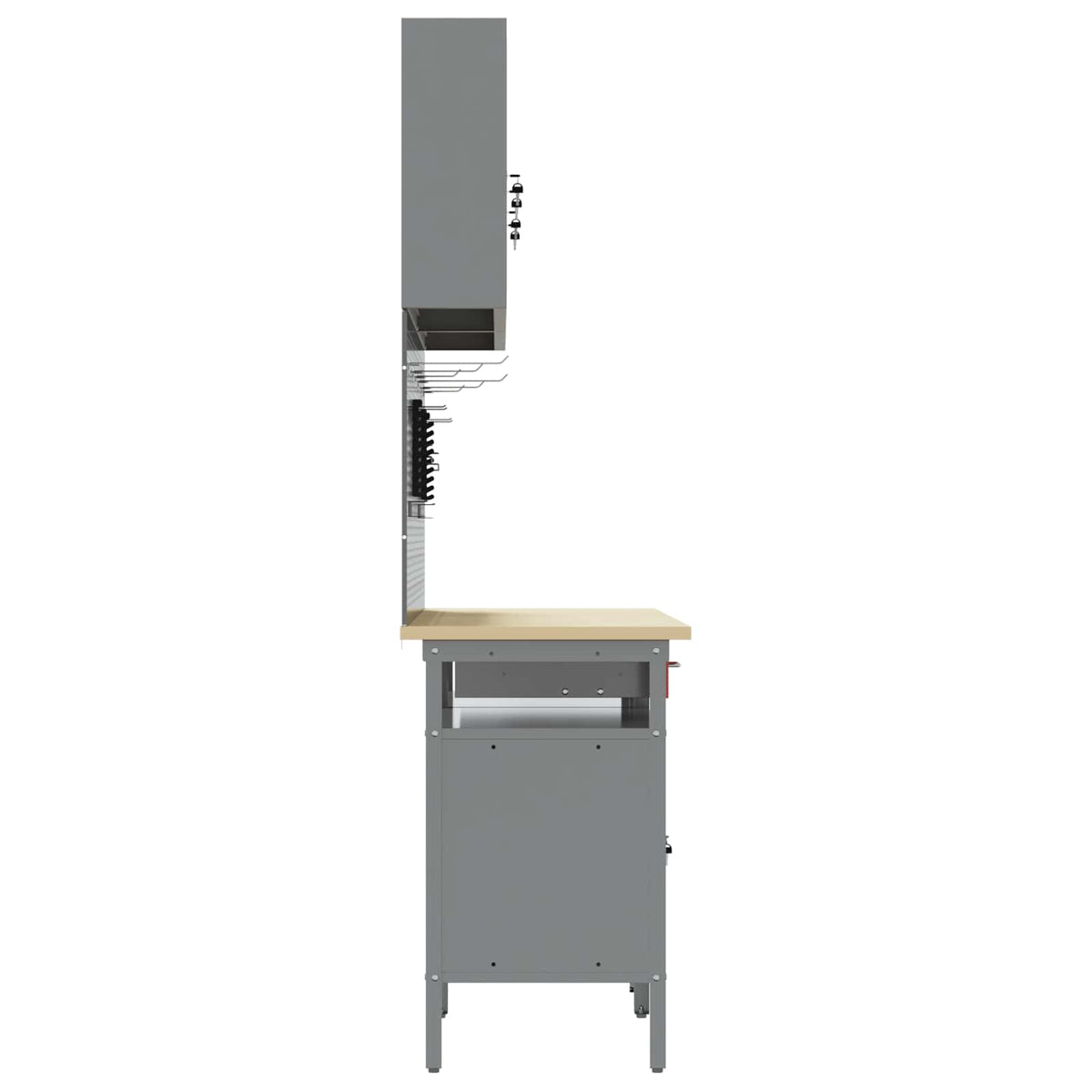 Work Bench Set 8 pcs Red and Grey Powder-Coated Steel