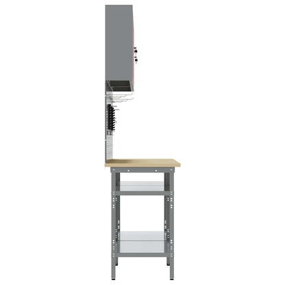Work Bench Set 8 pcs Red and Grey Powder-Coated Steel