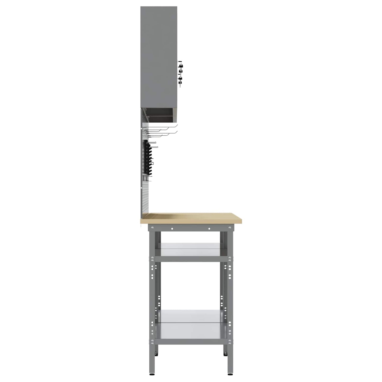 Work Bench Set 8 pcs Black and Grey Powder-Coated Steel