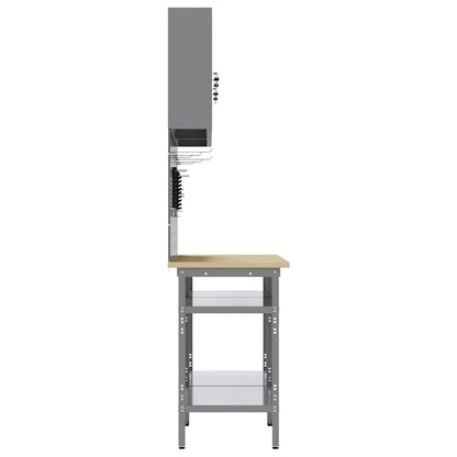 Work Bench Set 8 pcs Black and Grey Powder-Coated Steel