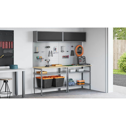 Work Bench Set 8 pcs Black and Grey Powder-Coated Steel