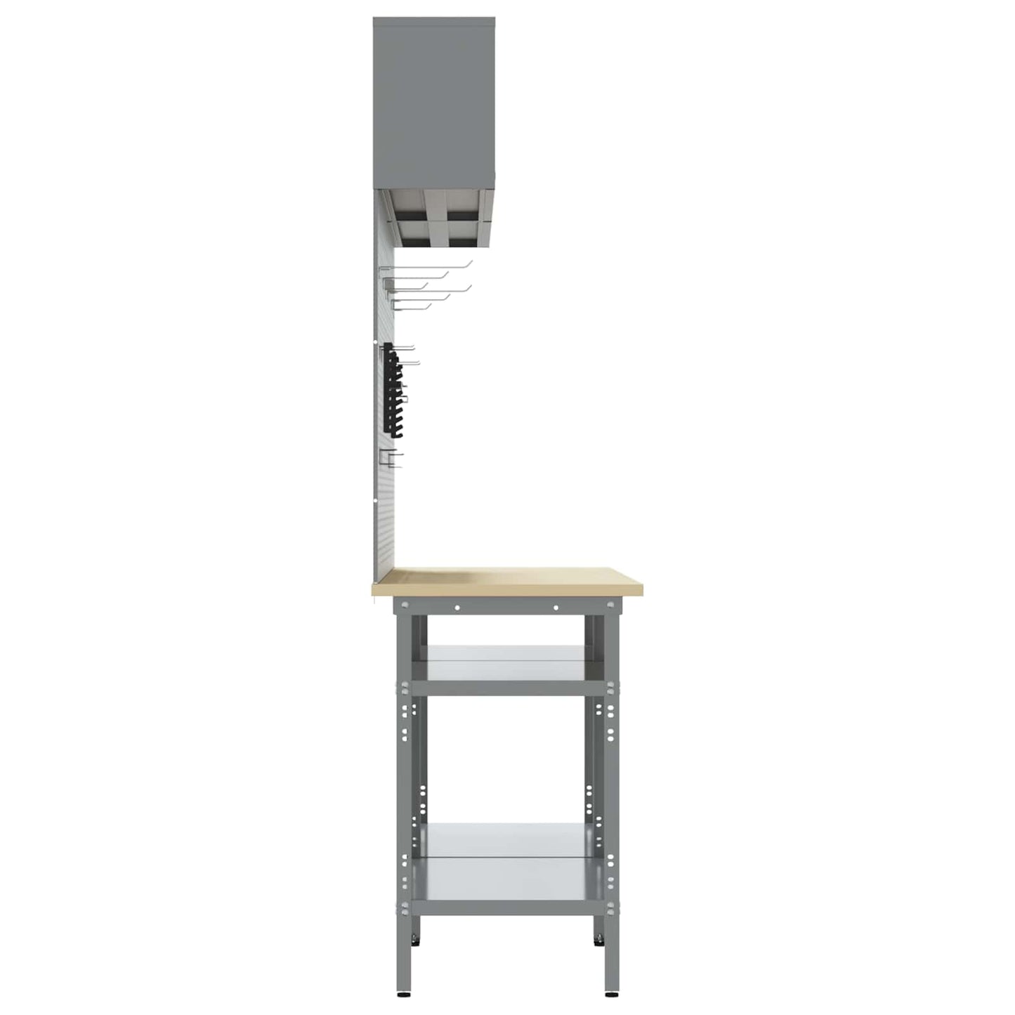 Work Bench Set with Lock 8 pcs Red and Grey Powder-Coated Steel