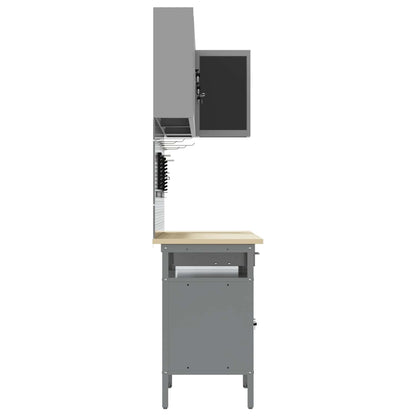 Work Cabinet Set with Drawer with Shelf 10 pcs Black and Grey