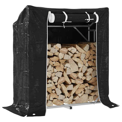 Firewood Rack with Rain Cover 100.5x40.5x110.5 cm Galvanised Steel
