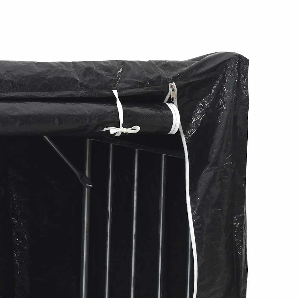 Firewood Rack with Rain Cover 100x40x200 cm Galvanised Steel