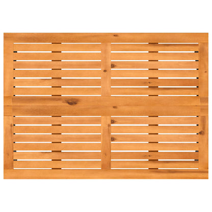 Garden Table with Acacia Wood Top Grey 105x75x72 cm Poly Rattan