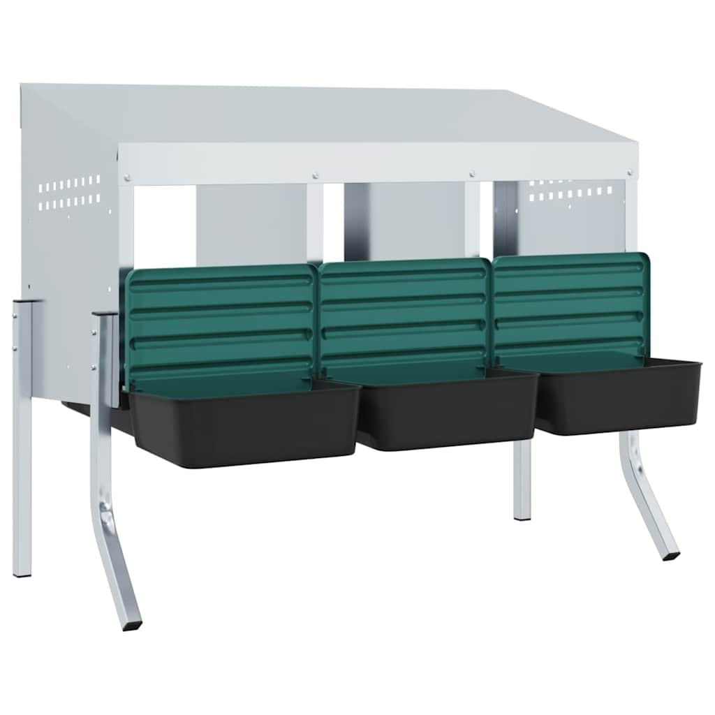 Chicken Nesting Box 4 Compartments with Legs Galvanised Steel