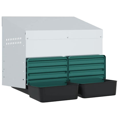 Chicken Nesting Box 2 Compartments Wall-Mounted Galvanised Steel
