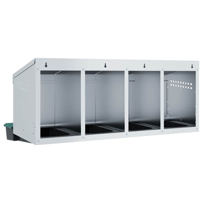 Chicken Nesting Box 4 Compartments Wall-Mounted Galvanised Steel