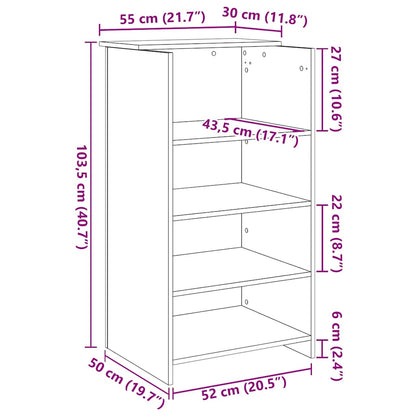 Reception Desk White 55x50x103.5 cm Engineered Wood