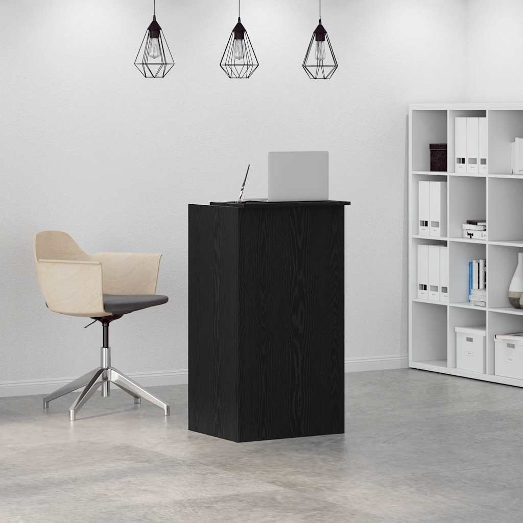 Reception Desk Black 55x50x103.5 cm Engineered Wood
