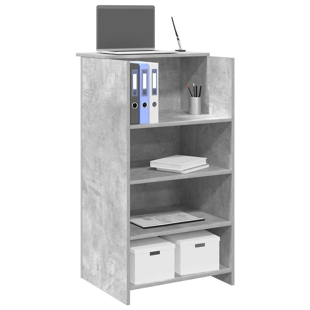 Reception Desk Concrete Grey 55x50x103.5 cm Engineered Wood