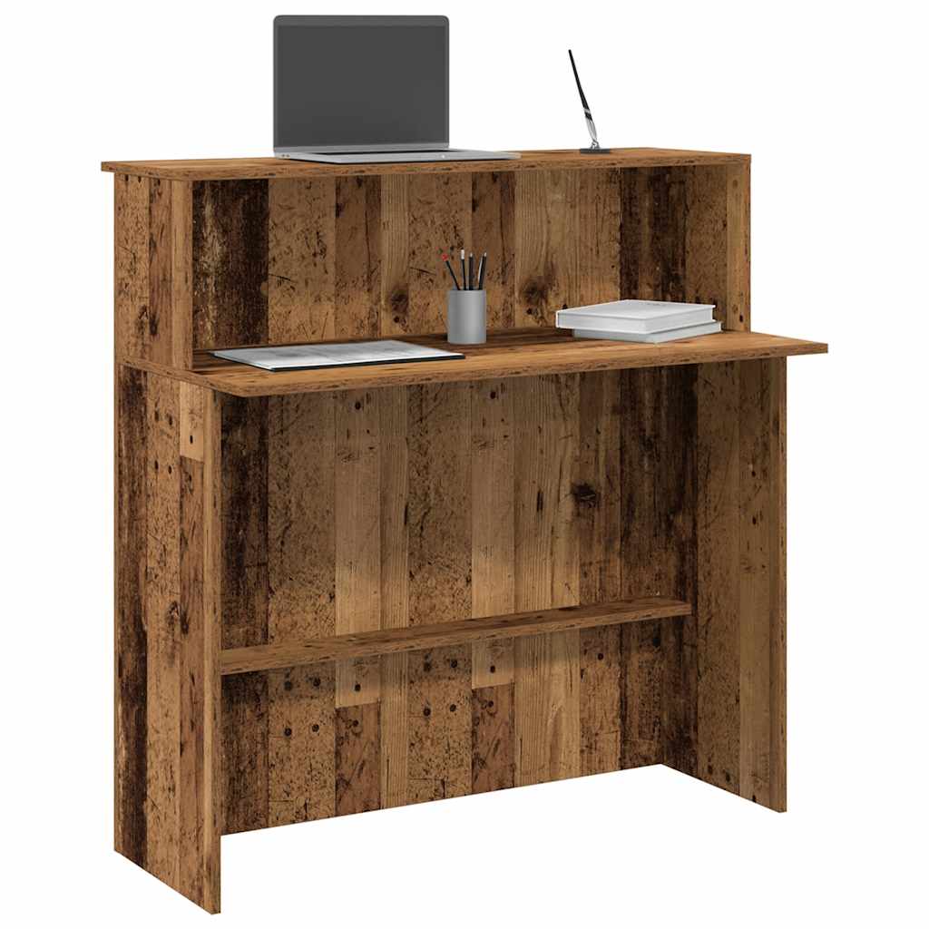 Reception Desk Old Wood 100x50x103.5 cm Engineered Wood