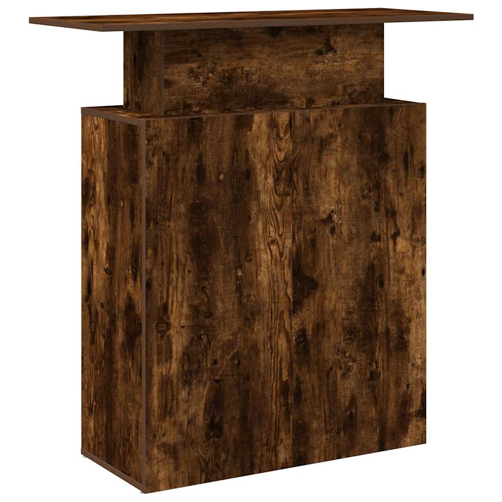 Reception Desk Smoked Oak 100x40x104 cm Engineered Wood