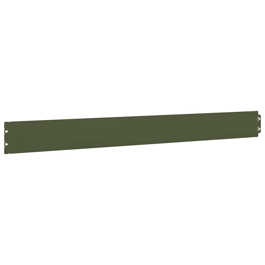 Lawn Edging 10 pcs 10 x 103 cm Cold-rolled steel Olive Green