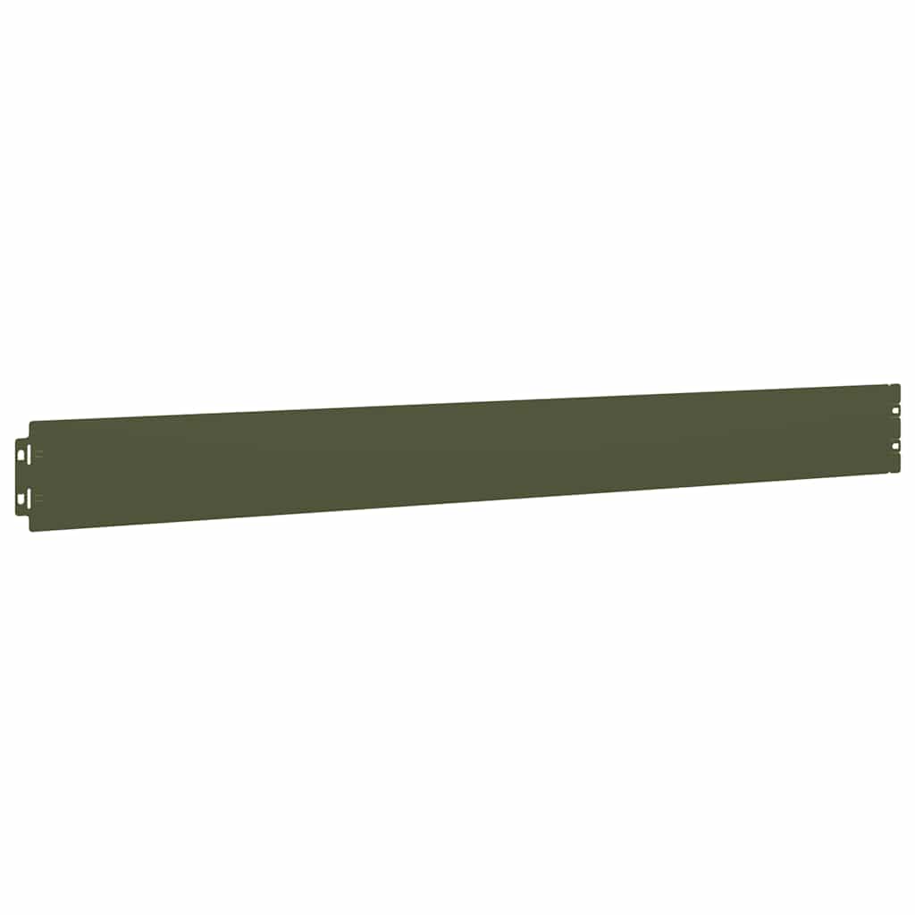 Lawn Edging 50 pcs 10 x 103 cm Cold-rolled steel Olive Green