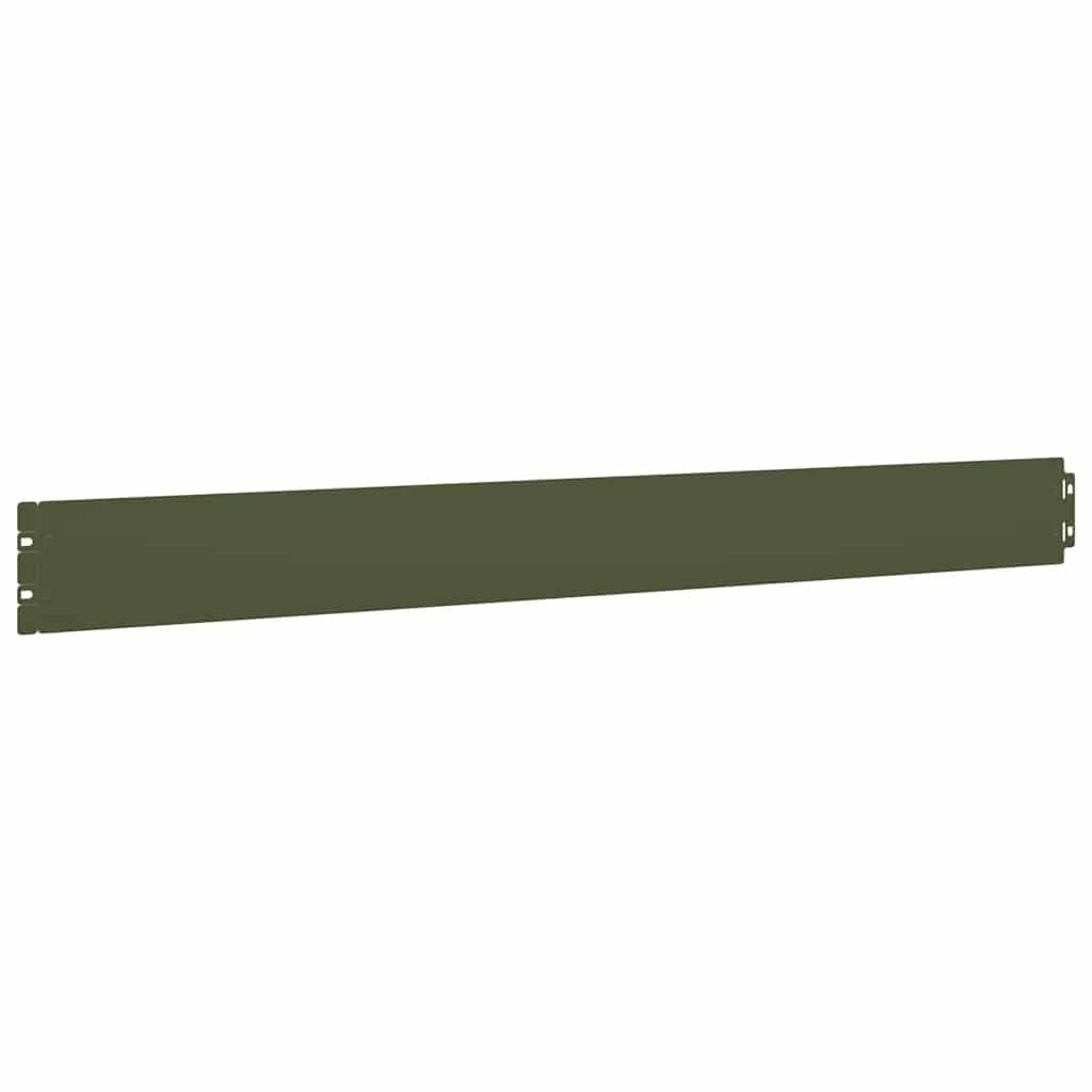 Lawn Edging 50 pcs 10 x 103 cm Cold-rolled steel Olive Green