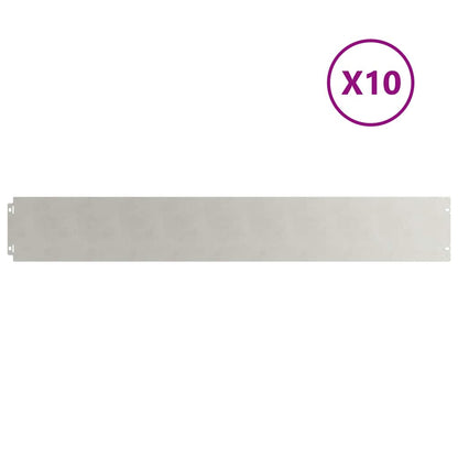 Lawn Edging 10 pcs 15 x 103 cm Stainless Steel Silver