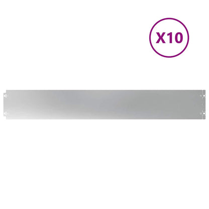 Lawn Edging 10 pcs 15 x 103 cm Galvanised Steel Silver