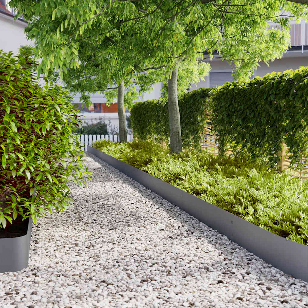 Lawn Edging 10 pcs 20 x 103 cm Steel Anthracite