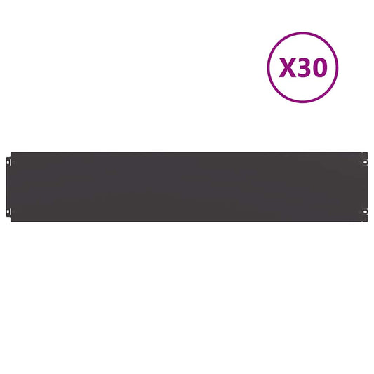 Lawn Edging 30 pcs 20 x 103 cm Steel Black
