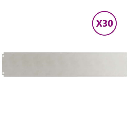Lawn Edging 30 pcs 20 x 103 cm Stainless Steel Silver