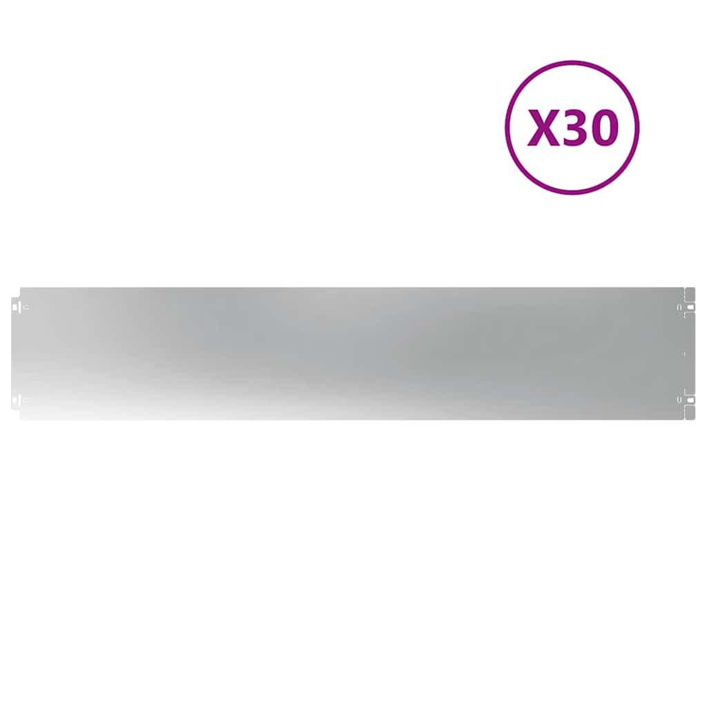 Lawn Edging 30 pcs 20 x 103 cm Galvanised Steel Silver