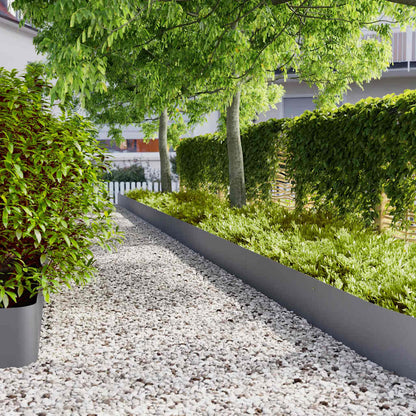Lawn Edging 10 pcs 25 x 103 cm Cold-rolled steel Anthracite