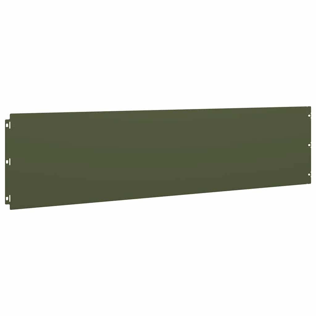 Lawn Edging 10 pcs 25 x 103 cm Cold-rolled steel Olive Green