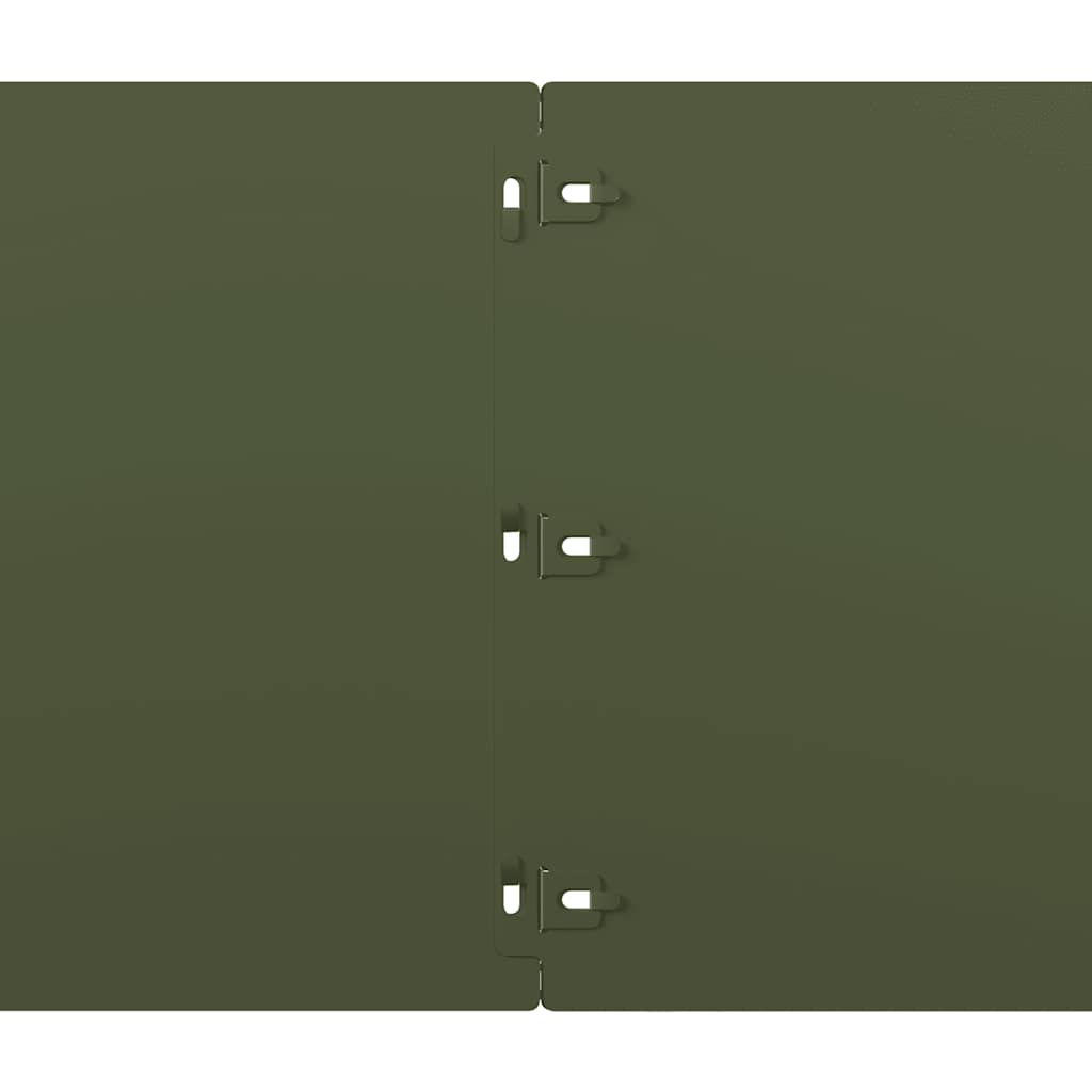 Lawn Edging 10 pcs 25 x 103 cm Cold-rolled steel Olive Green