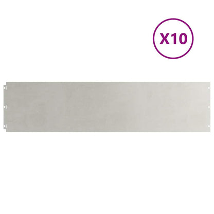 Lawn Edging 10 pcs 25 x 103 cm Stainless Steel Silver