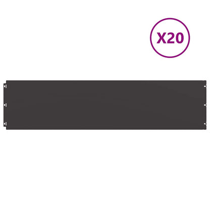Lawn Edging 20 pcs 25 x 103 cm Cold-rolled steel Black