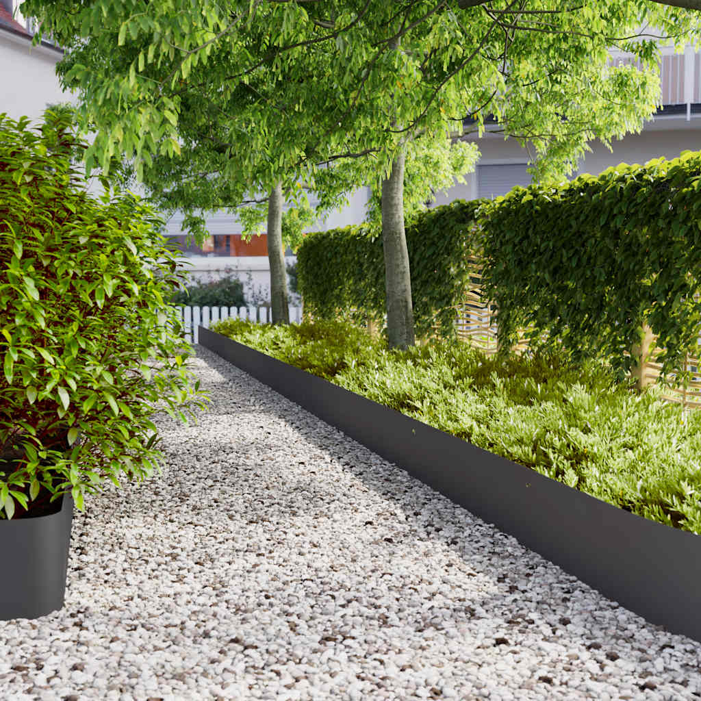 Lawn Edging 20 pcs 25 x 103 cm Cold-rolled steel Black