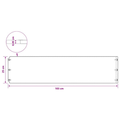Lawn Edging 20 pcs 25 x 103 cm Steel White