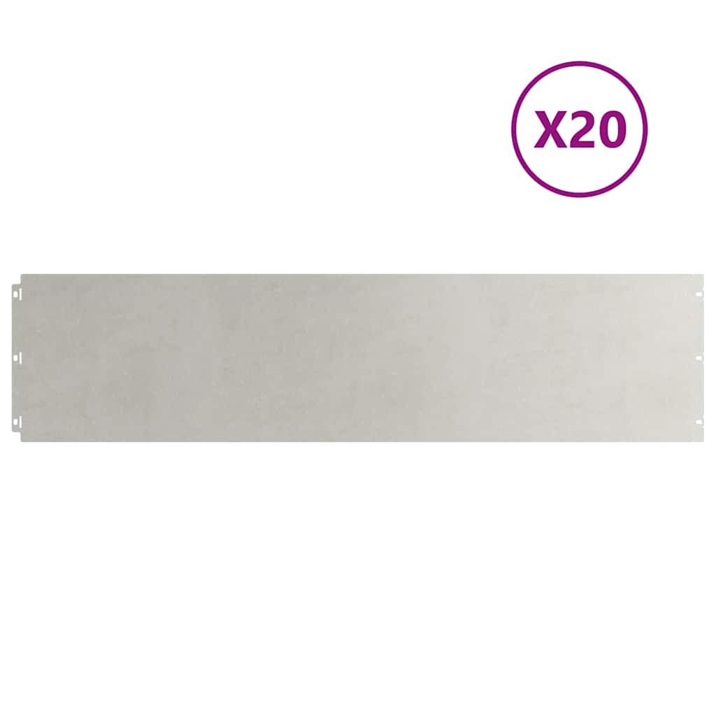 Lawn Edging 20 pcs 25 x 103 cm Stainless Steel Silver